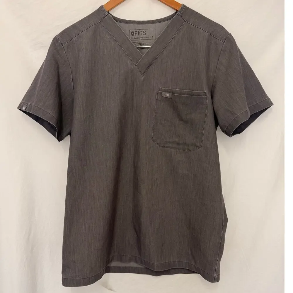 Figs Men’s Scrub Top Leon Three-Pocket Scrub‎ Top Small Nurse Hospital Doctor
